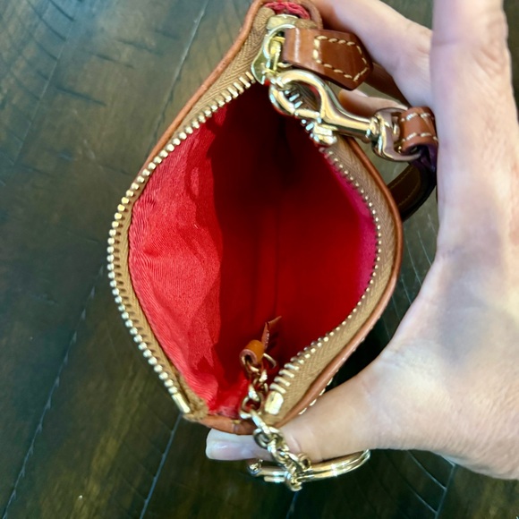 Dooney & Bourke Yellow and Brown Leather Keychain Pouch - Picture 6 of 6